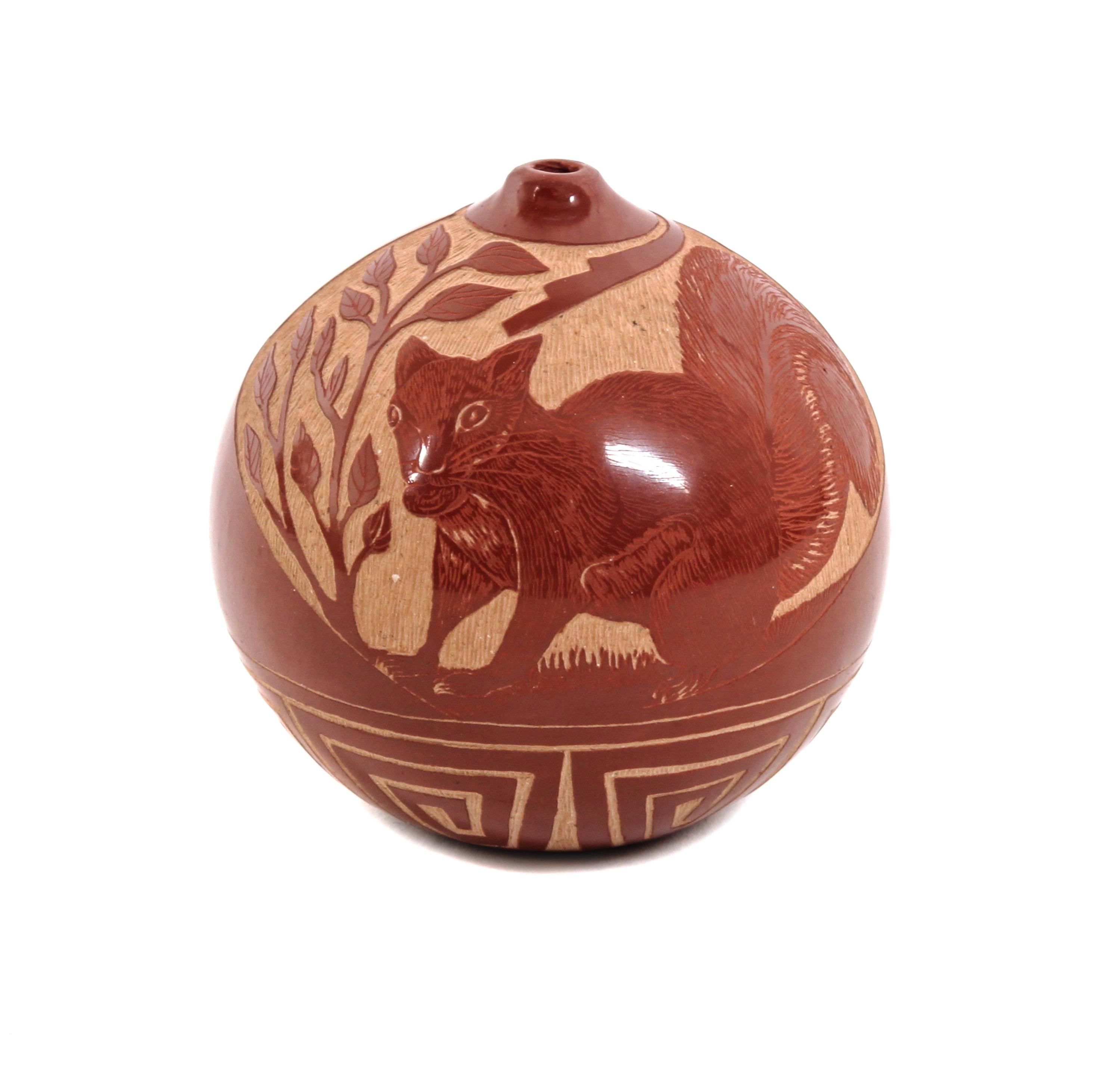 Grace Medicine Flower (b.1938), Santa Clara Height 2 1/2 x diameter 2 1/2 inches.