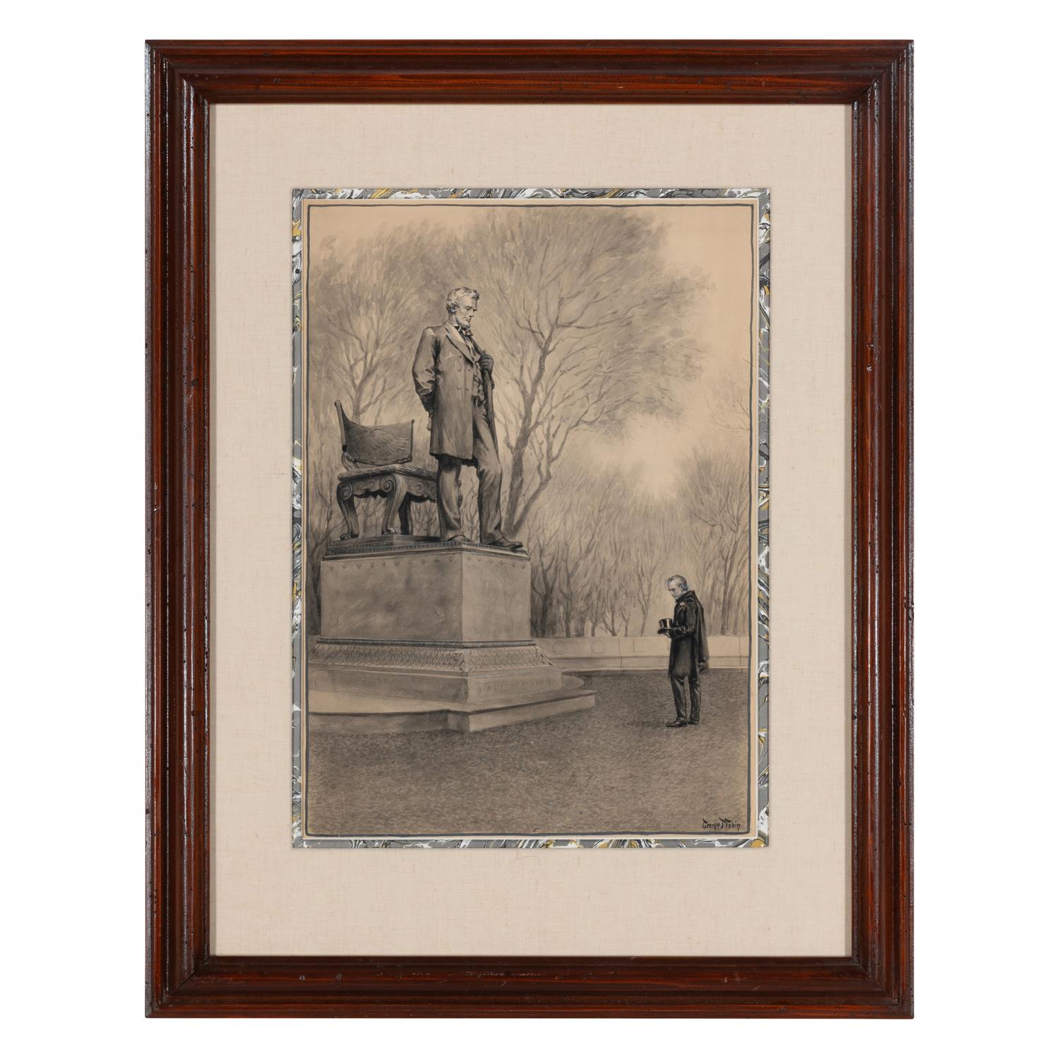 George Timothy Tobin (American, 1864-1956) Edwin Booth at Lincoln's Tomb, early 20th century