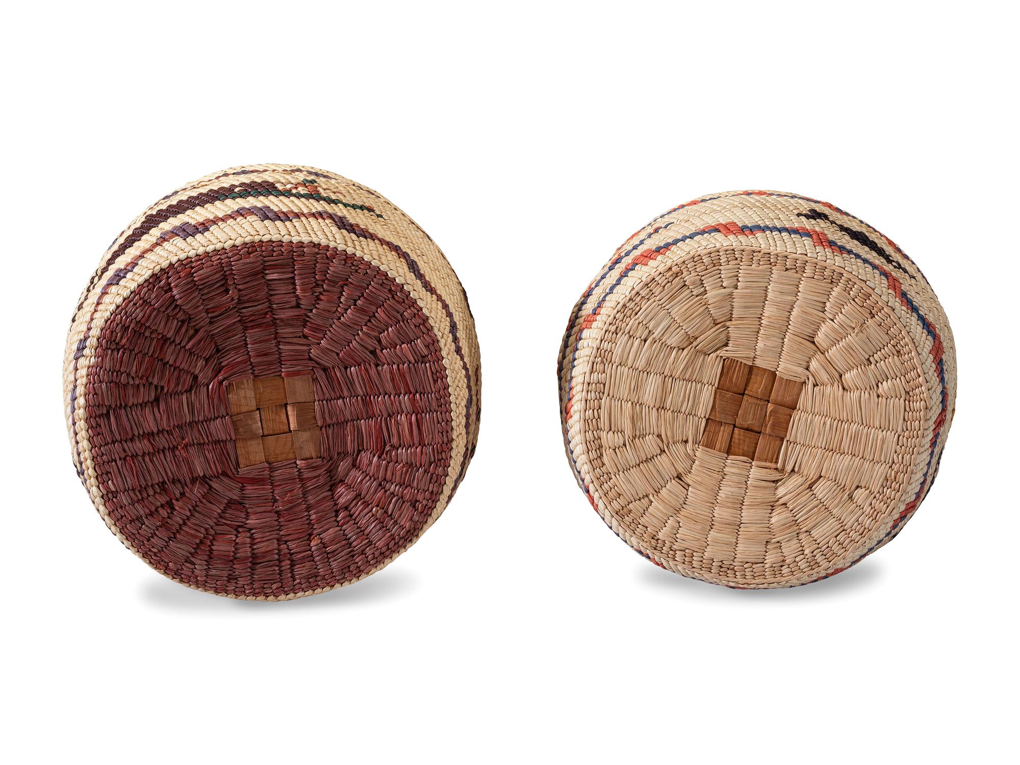 Polychrome Lidded Baskets