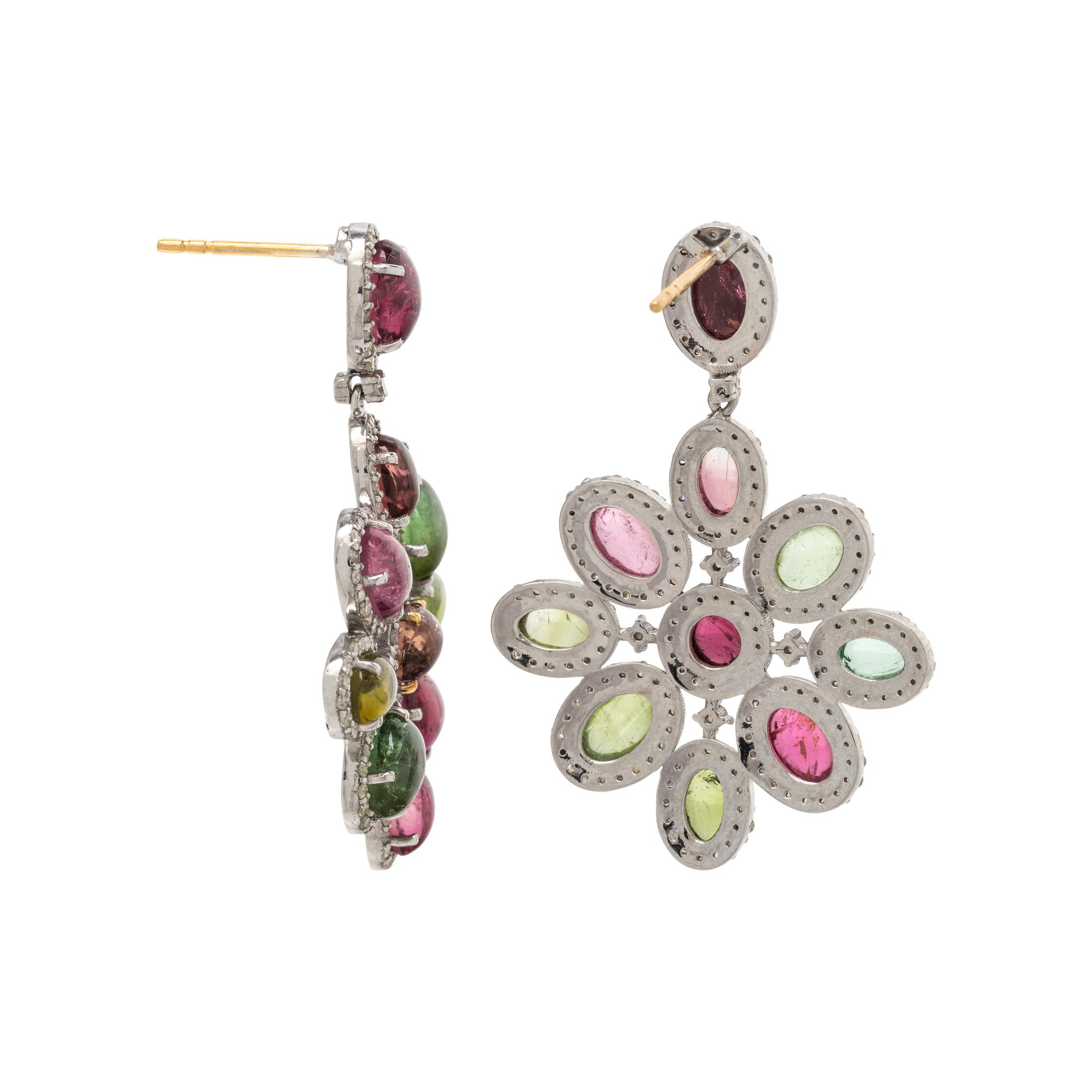 TOURMALINE AND DIAMOND EARRINGS