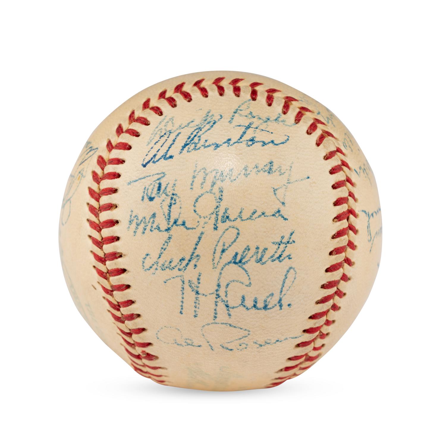 A 1950 Cleveland Indians Team Signed Autograph Baseball (JSA Letter of Authenticity),