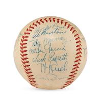 A 1950 Cleveland Indians Team Signed Autograph Baseball (JSA Letter of Authenticity),