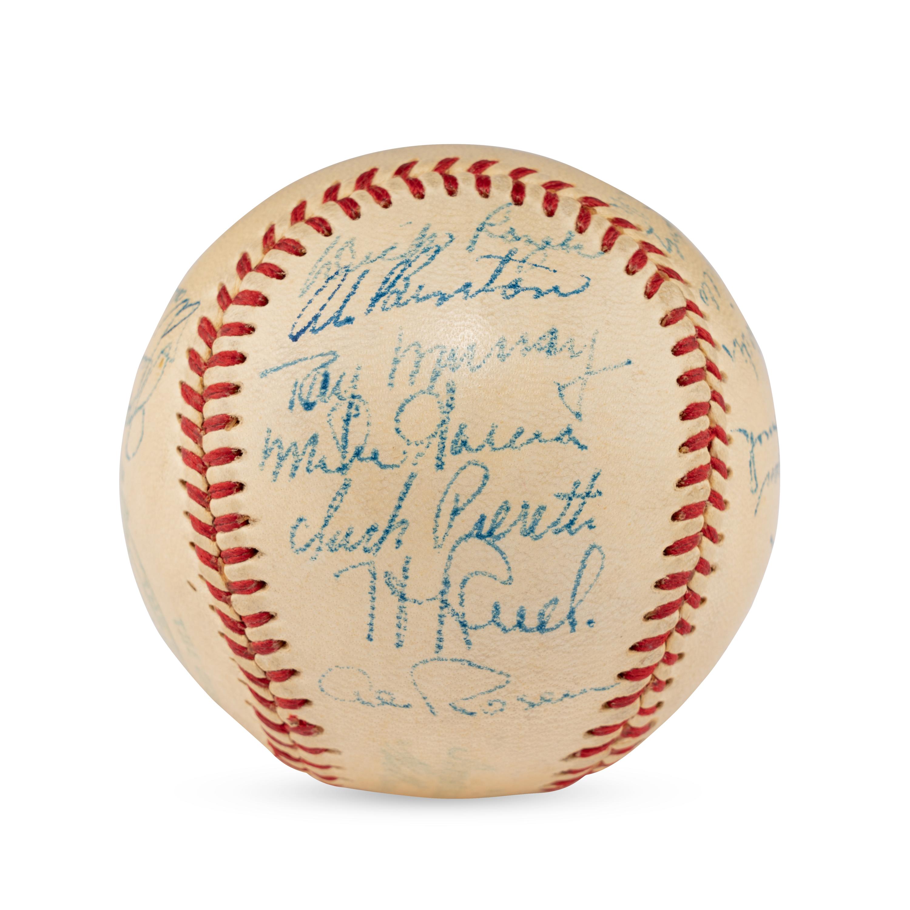 A 1950 Cleveland Indians Team Signed Autograph Baseball (JSA Letter of Authenticity),