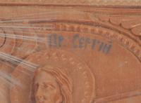 A Carved Wooden Panel depicting a Russian Orthodox Saint