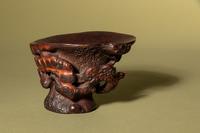 A Chinese Carved Bamboo 'Pine' Libation Cup