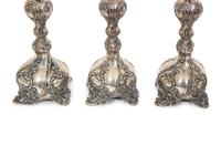 A Set of Four German Silver Candlesticks