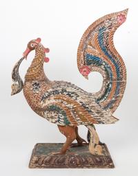 A Southeast Asian Carved Polychrome Figure Height 25 3/4 inches.