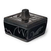 Santa Clara Blackware Lidded Pottery Container
