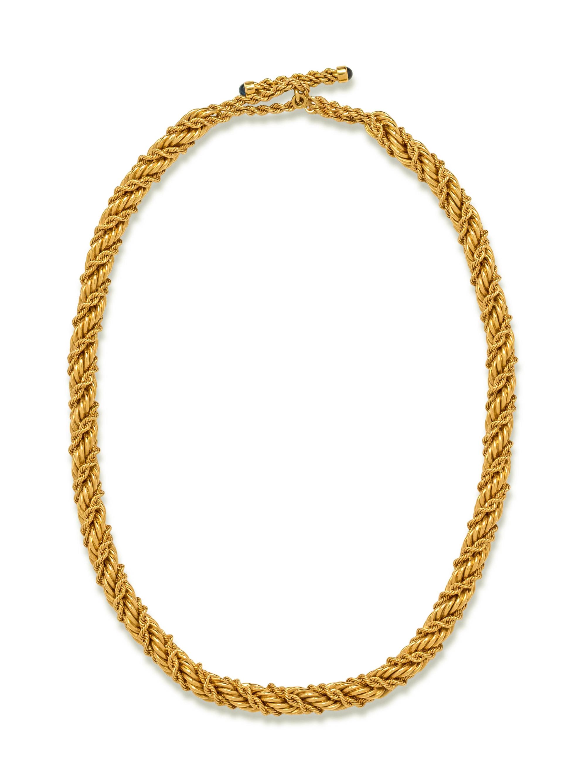 TIFFANY & CO., SCHLUMBERGER, YELLOW GOLD FANCY CHAIN NECKLACE