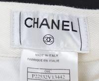 A Chanel White Cotton Wide Leg Pant, Pant size 42, top size 38.