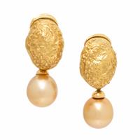 Yvel, Cultured Pearl and Yellow Gold Earrings