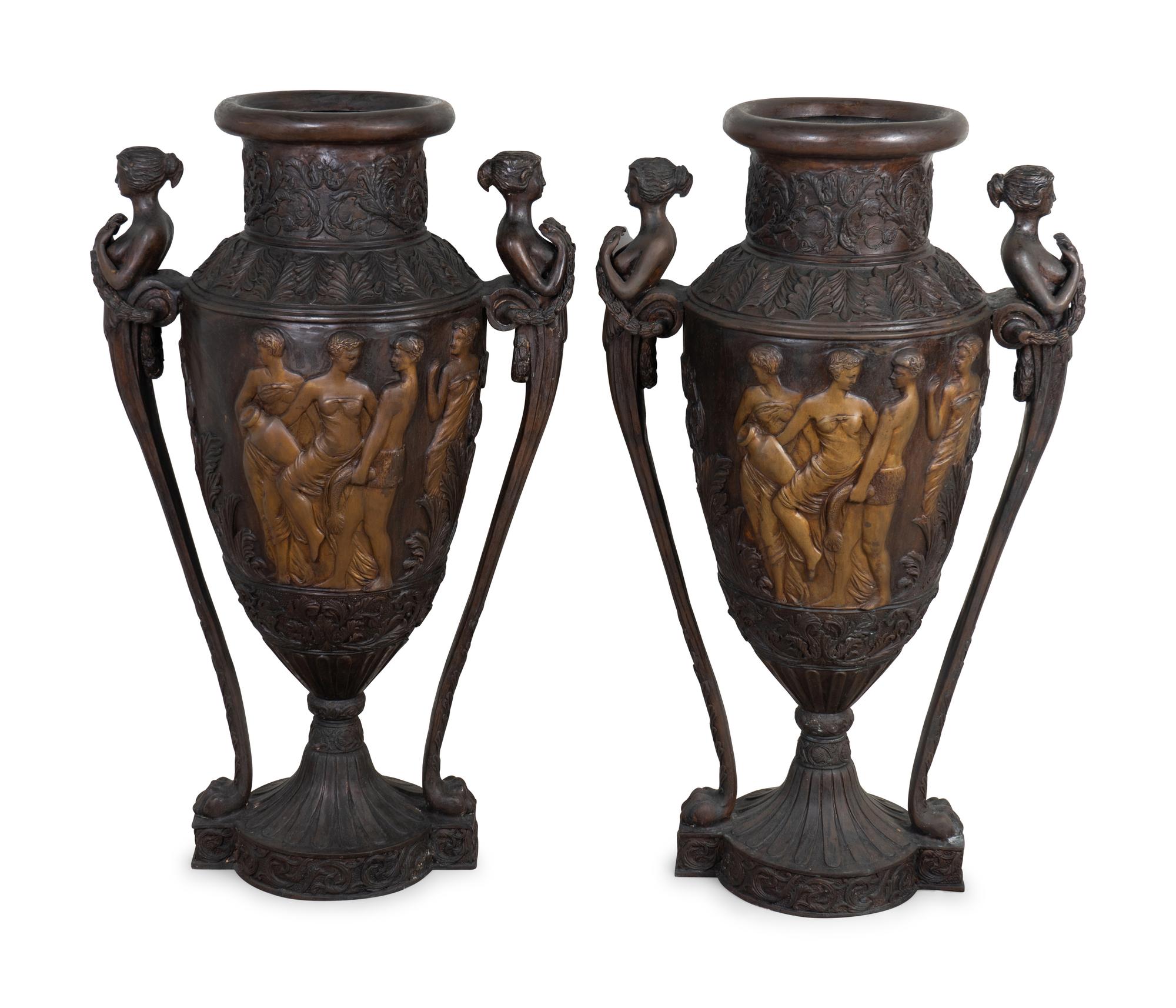 A Pair of Neoclassical Style Bronze Urns — 20TH/21ST CENTURY