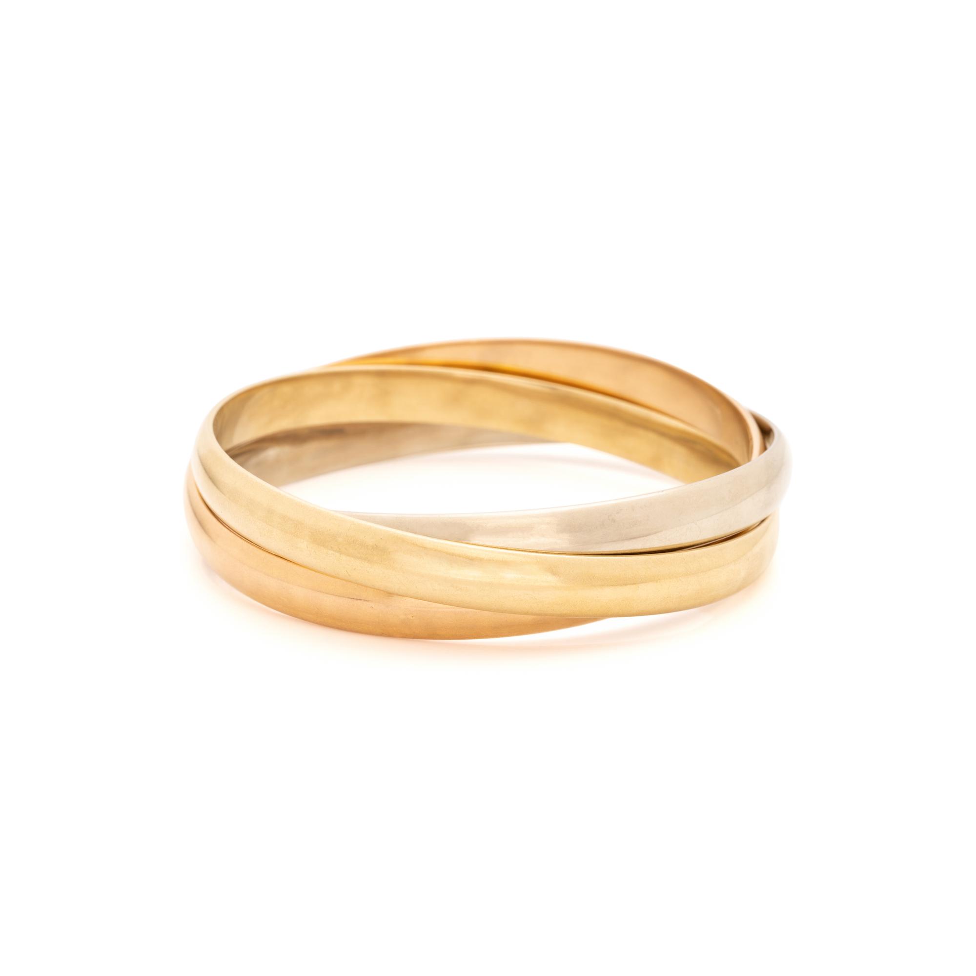 TRICOLOR GOLD BANGLE BRACELET