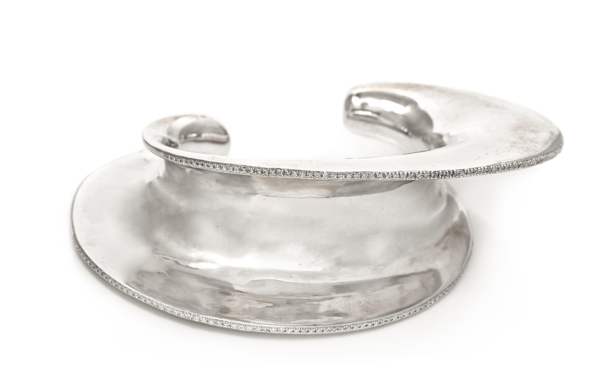A Sterling Silver and Diamond 'Large Propeller Cuff' Bracelet, Lynn Ban, 82.30 dwts.