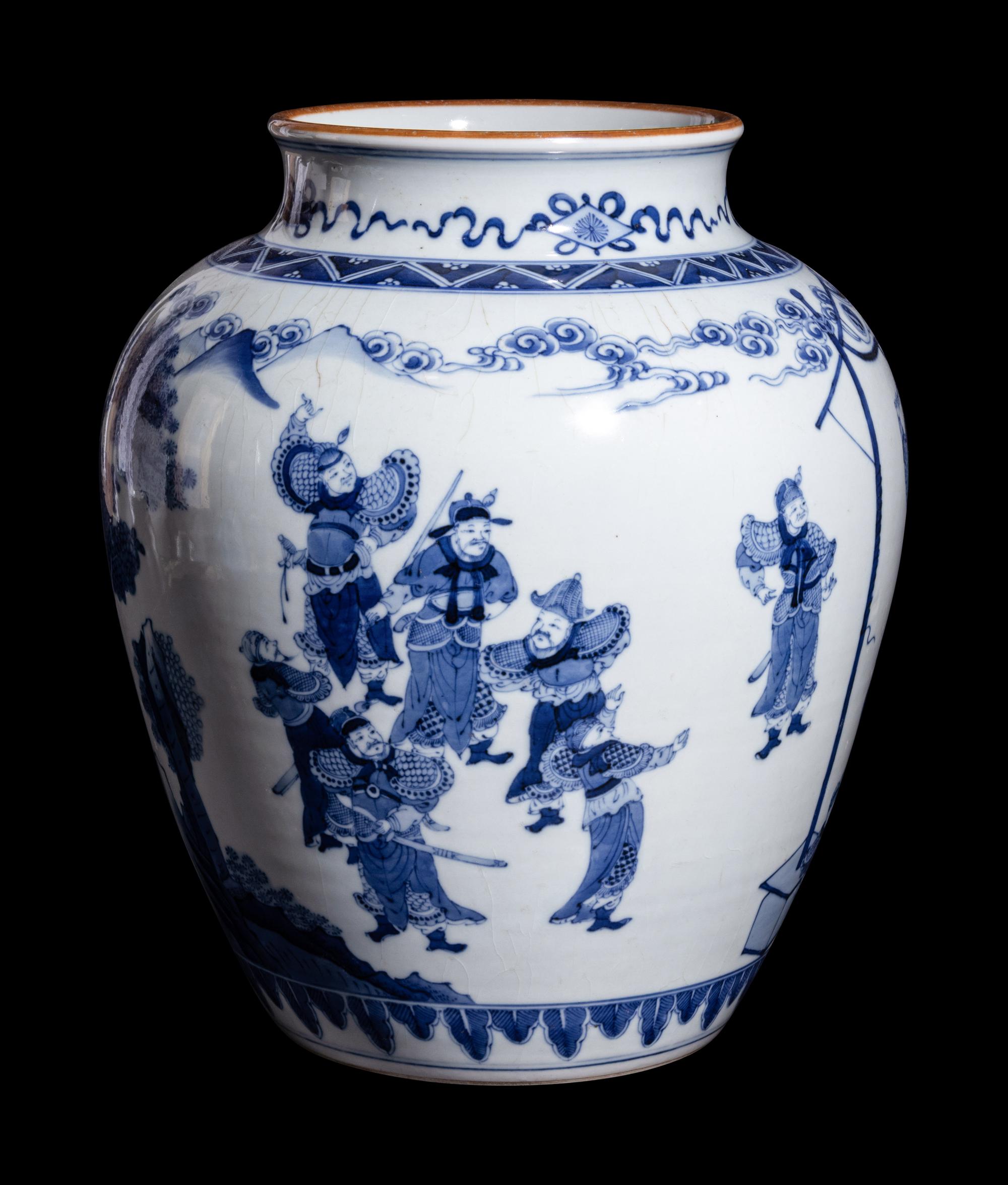 A Large Chinese Blue and White Porcelain Jar