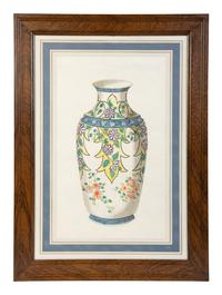 A Group of Eight Framed Chinese Works on Paper Depicting Export Porcelains — EARLY 20TH CENTURY