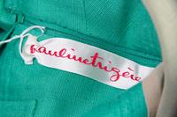 A Pauline Trigere Green Linen Dress Ensemble, Size 10.