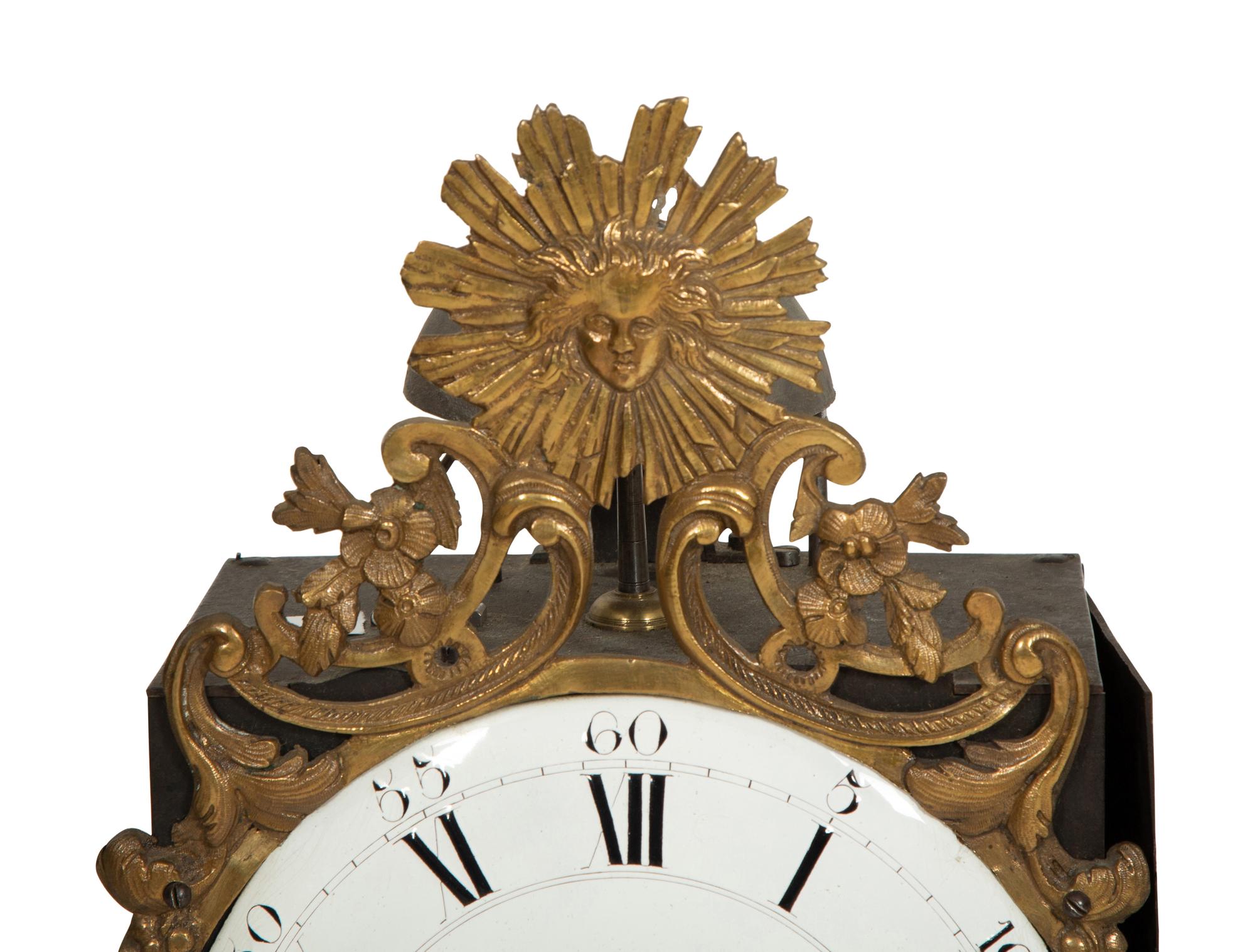A French Provincial Walnut Longcase Clock