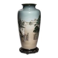 An Impressive Pair of Large Japanese Cloisonné Presentation Vases, Ando Jubei Studio, Late Meiji to Taisho Period — 日本明治-大正時期 安藤七寶店七寶燒花瓶一對