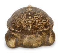 Six Carole Stupell Painted Ceramic Individual Covered Turtle-Form Soup Tureens