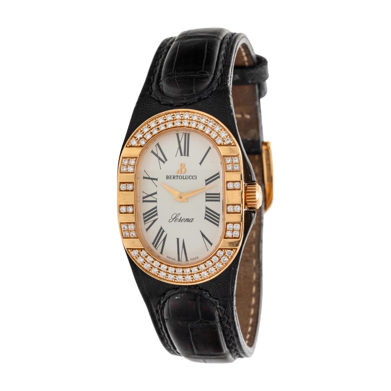 BERTOLUCCI, 18K YELLOW GOLD AND DIAMOND 'SERENA' WRISTWATCH