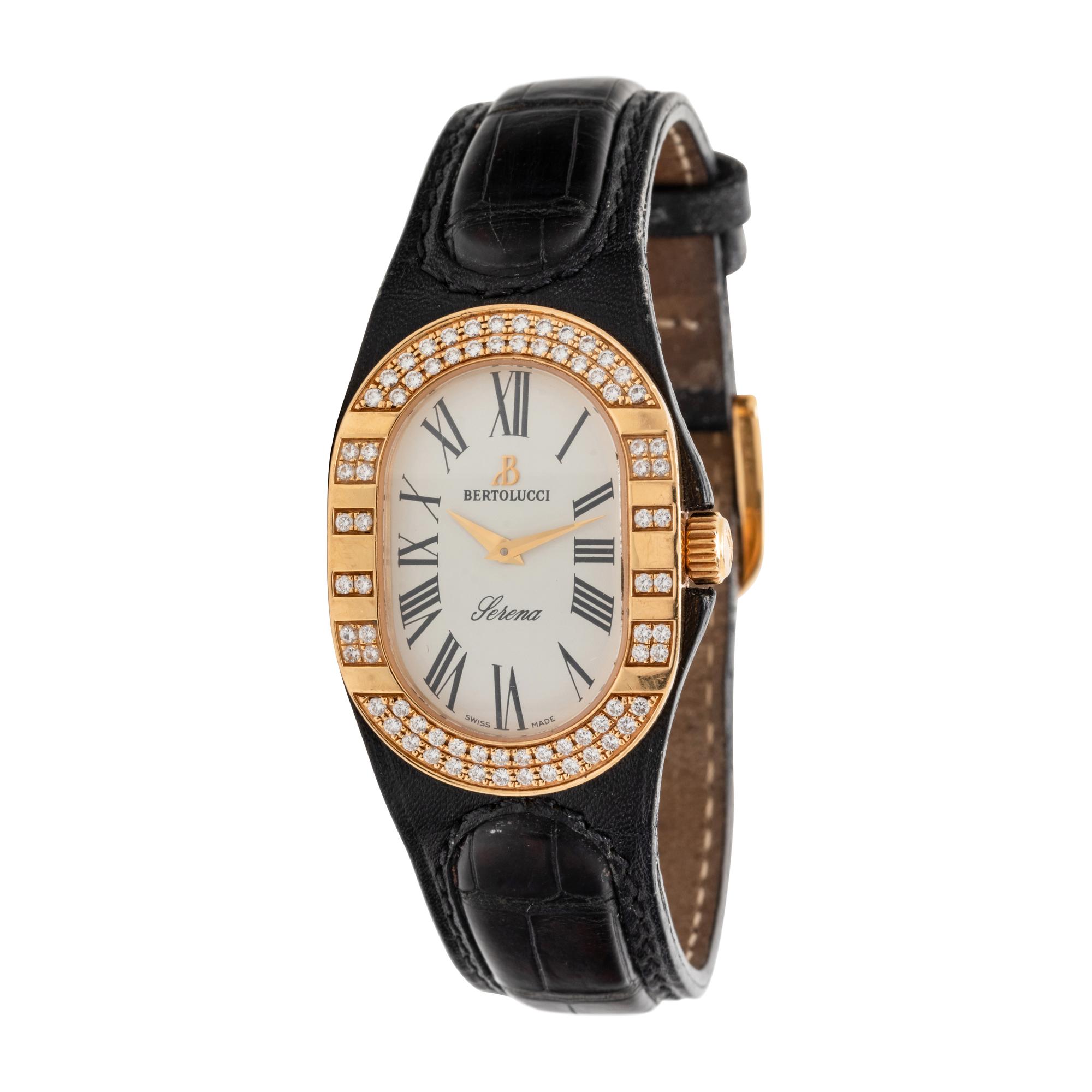 BERTOLUCCI, 18K YELLOW GOLD AND DIAMOND 'SERENA' WRISTWATCH