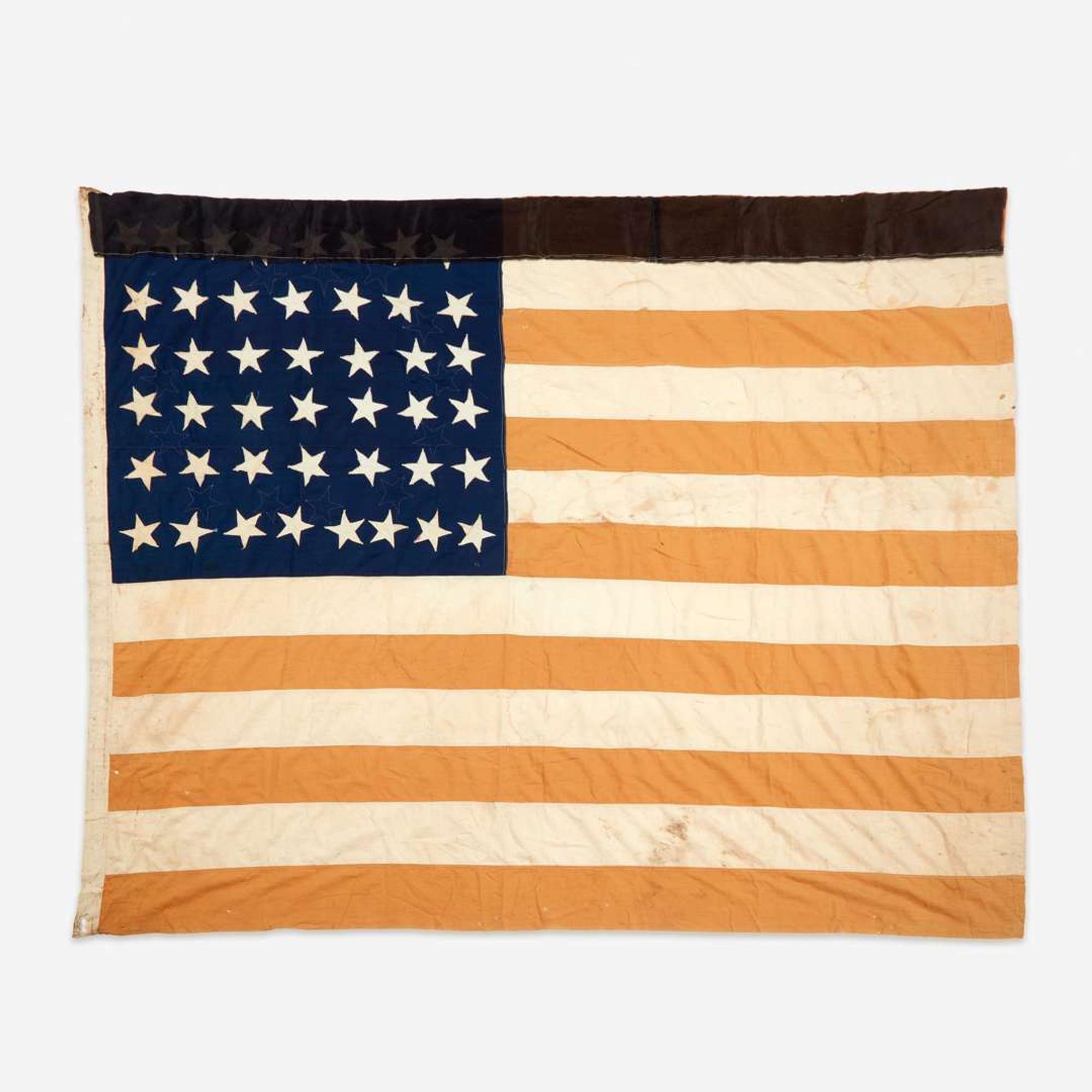 A 44/13 Star American National Flag commemorating Wyoming statehood Kansas, circa 1890
