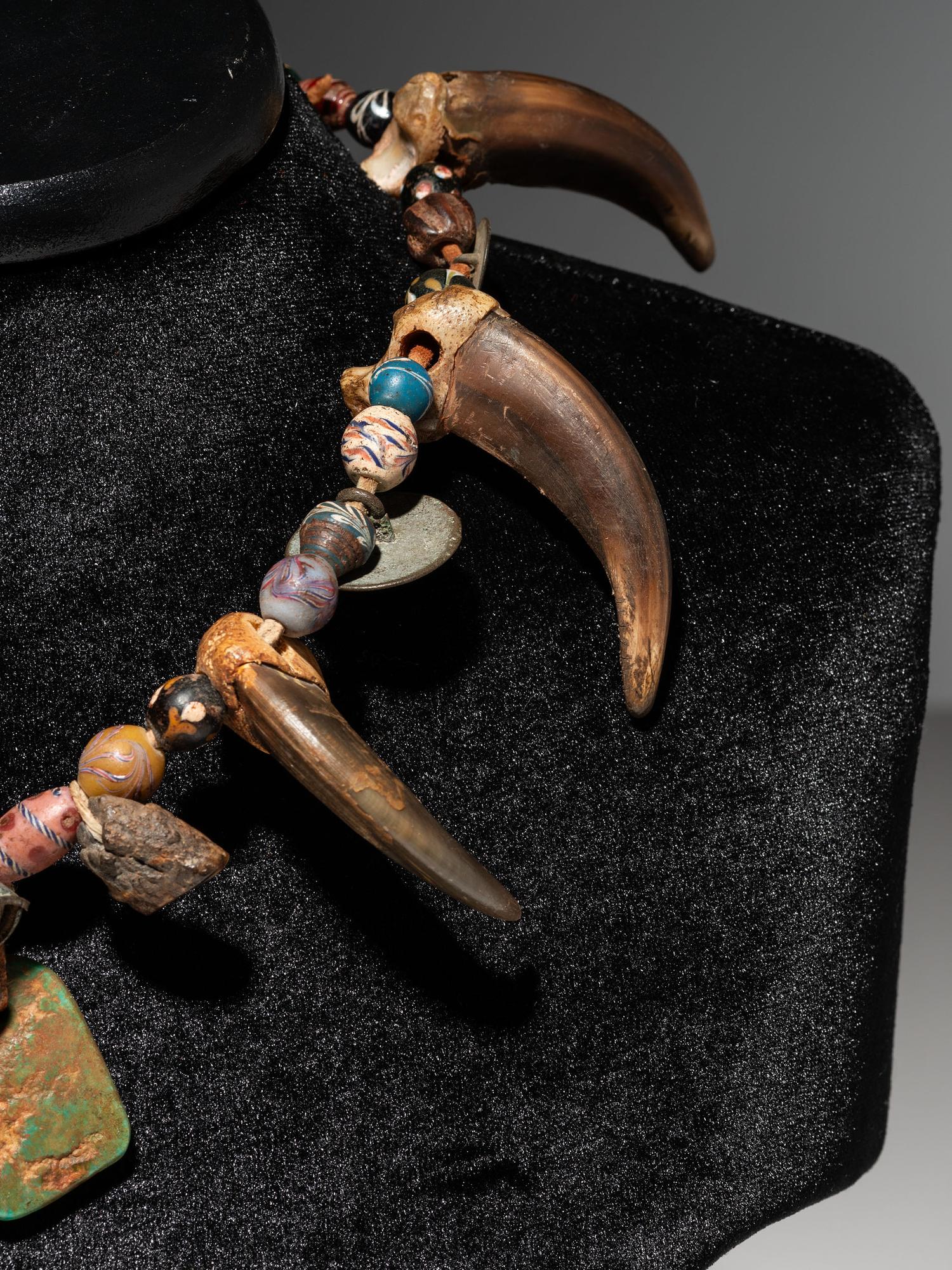 Plains Bear Claw Necklace, with Trade Beads