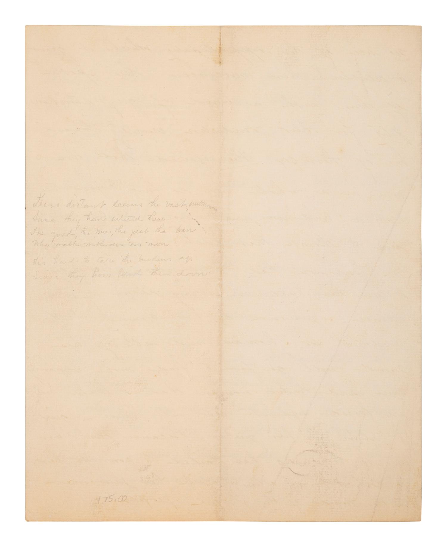[BORDEN, Lizzie (1860-1927)]. Manuscript article, "Rev. Dr. Thomas on the Borden Case," challenging Lizzie Borden's defense, for inclusion in the Boston Evening Transcript . Ca 1892.