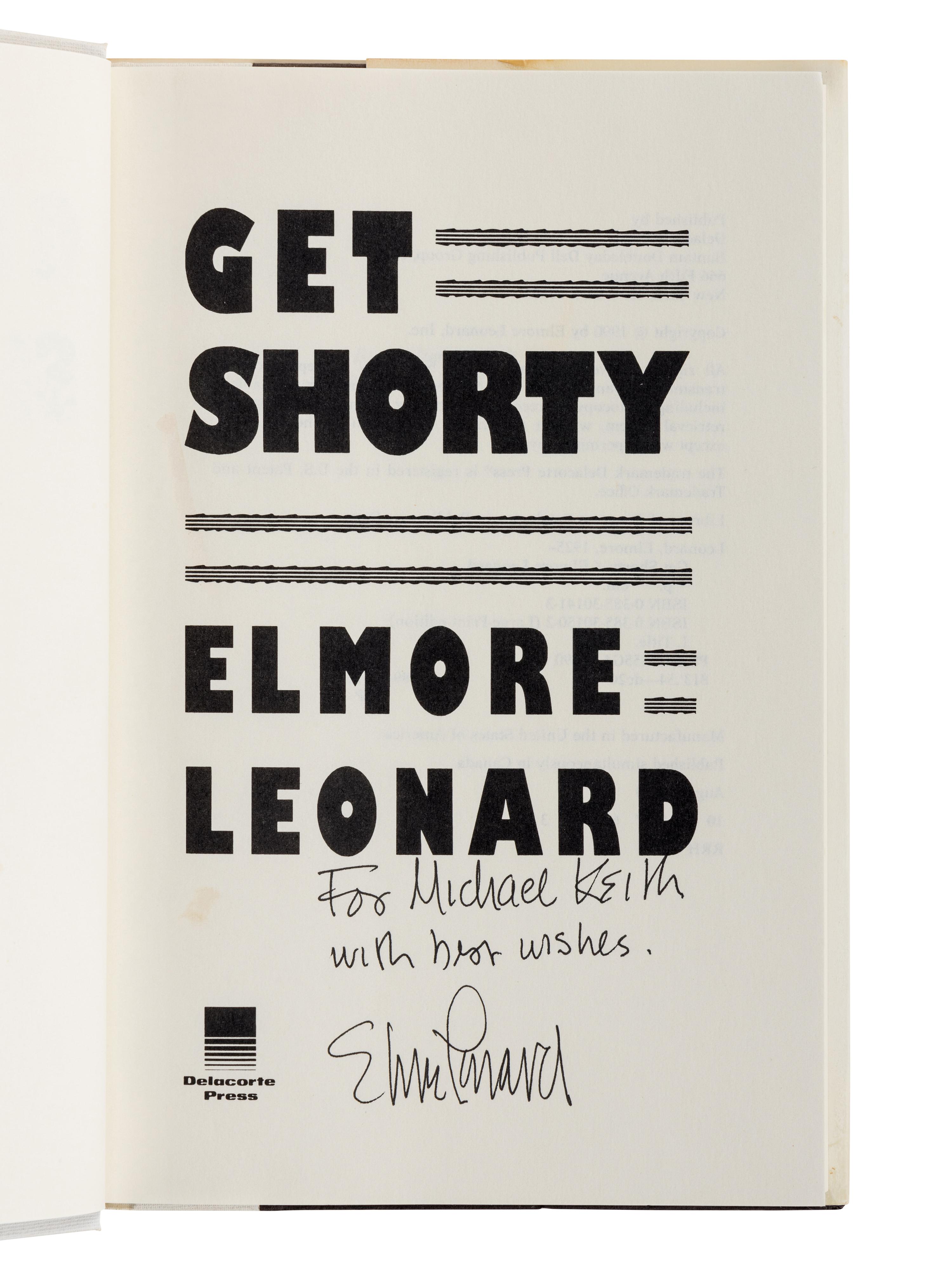 LEONARD, Elmore (1925-2013). A group of 11 FIRST EDITIONS of Leonard’s works later adapted into films, ALL SIGNED OR INSCRIBED, comprising: