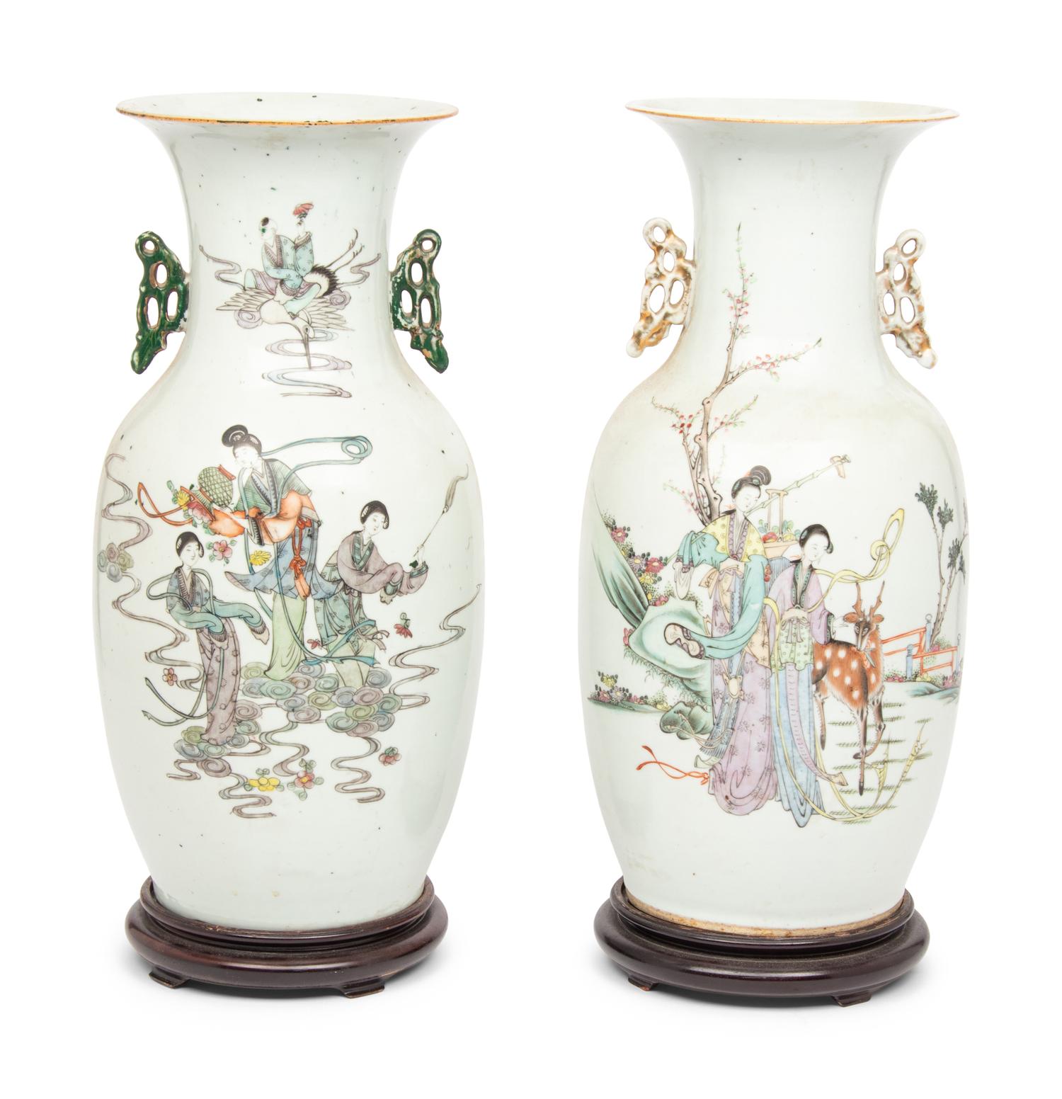A Chinese Famille Rose 'Ladies' Porcelain Vase