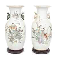 A Chinese Famille Rose 'Ladies' Porcelain Vase