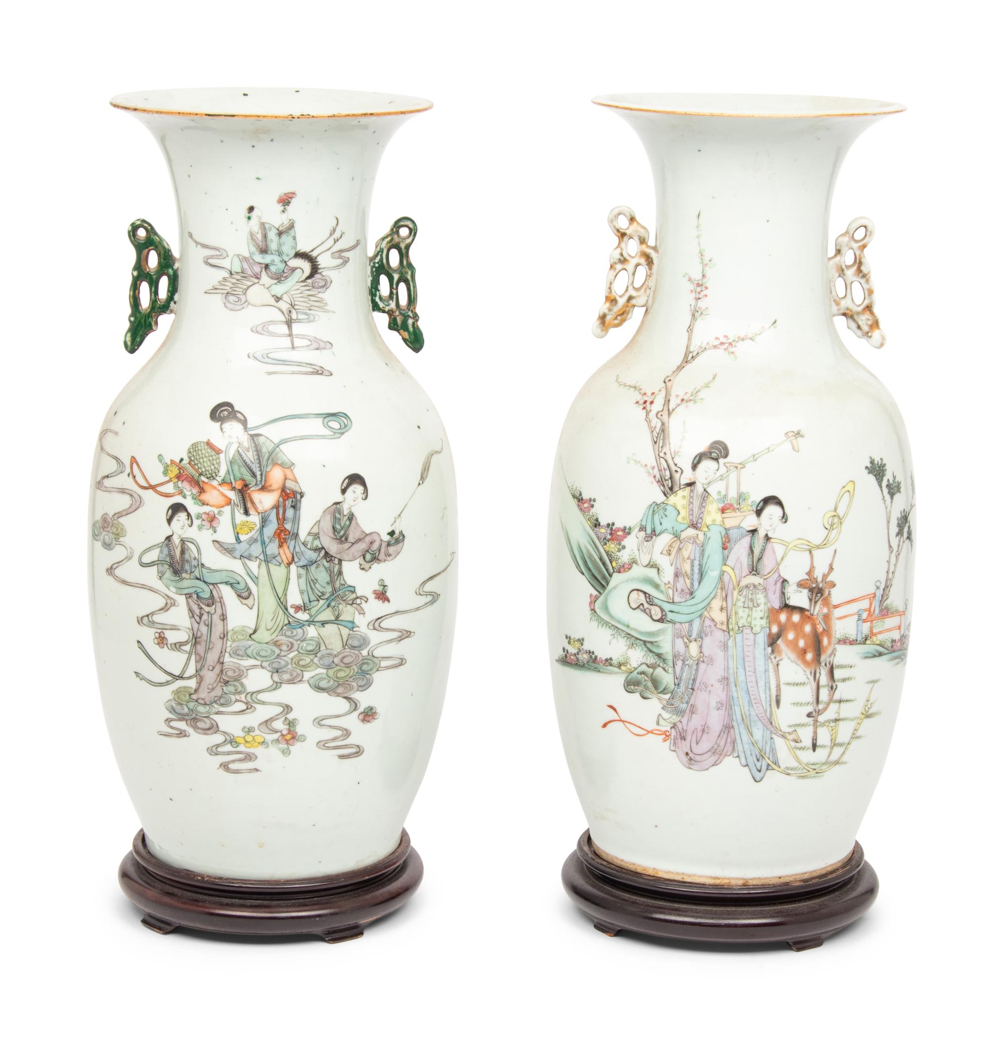 A Chinese Famille Rose 'Ladies' Porcelain Vase
