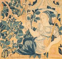 A Pair of Flemish Tapestry Panels Emblematic of Hope and Justice
