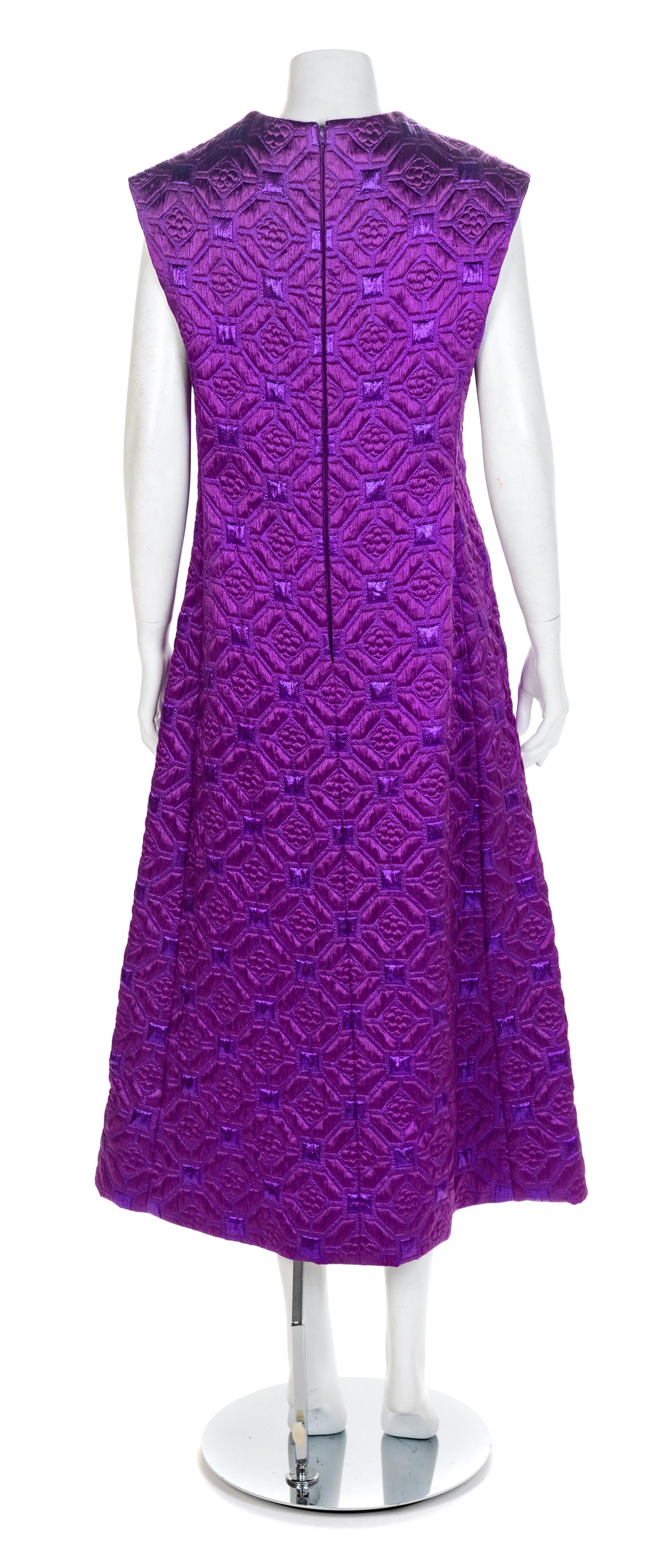 Purple Brocade Dress, 1960s