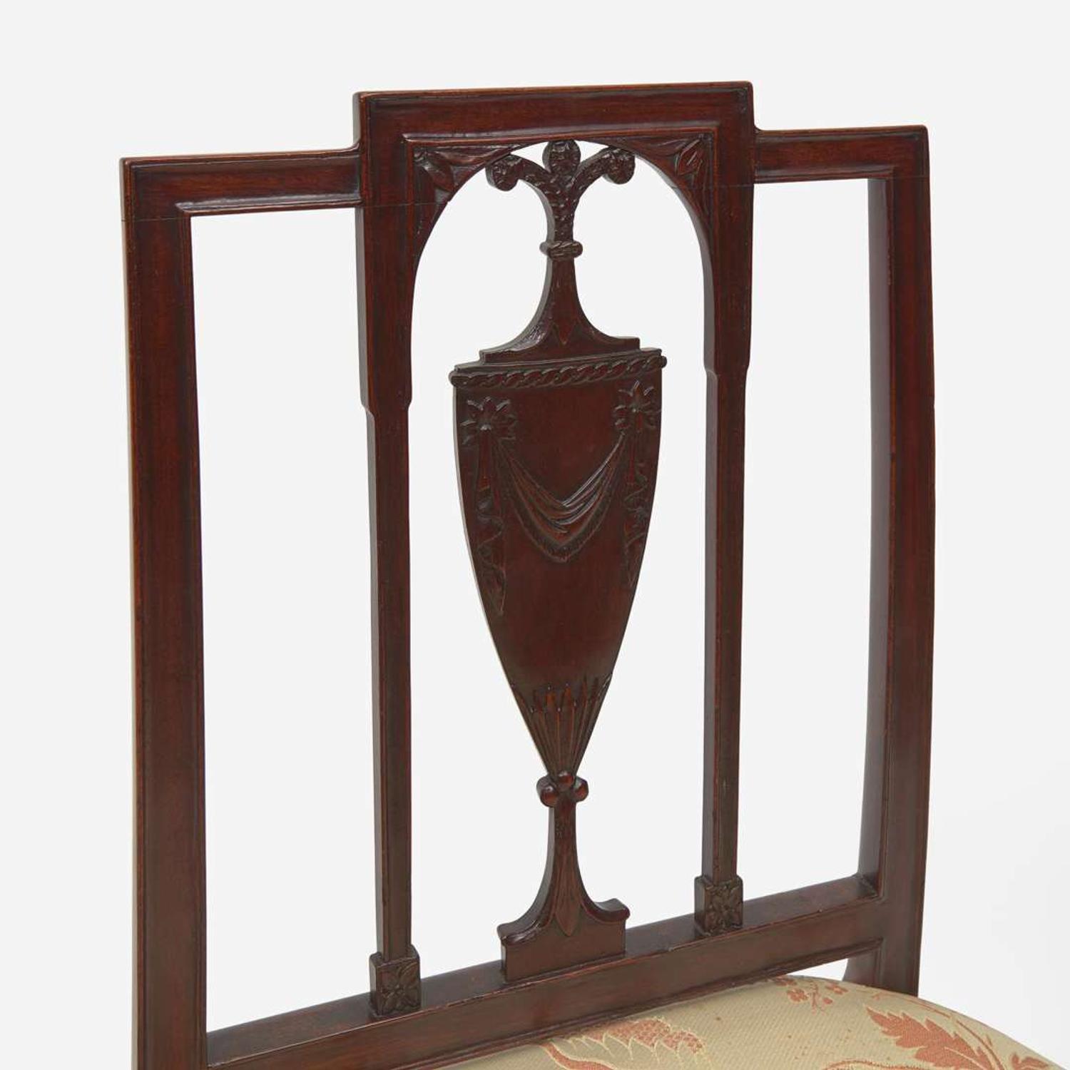 A pair of Federal carved mahogany square-back side chairs Philadelphia, PA, circa 1800