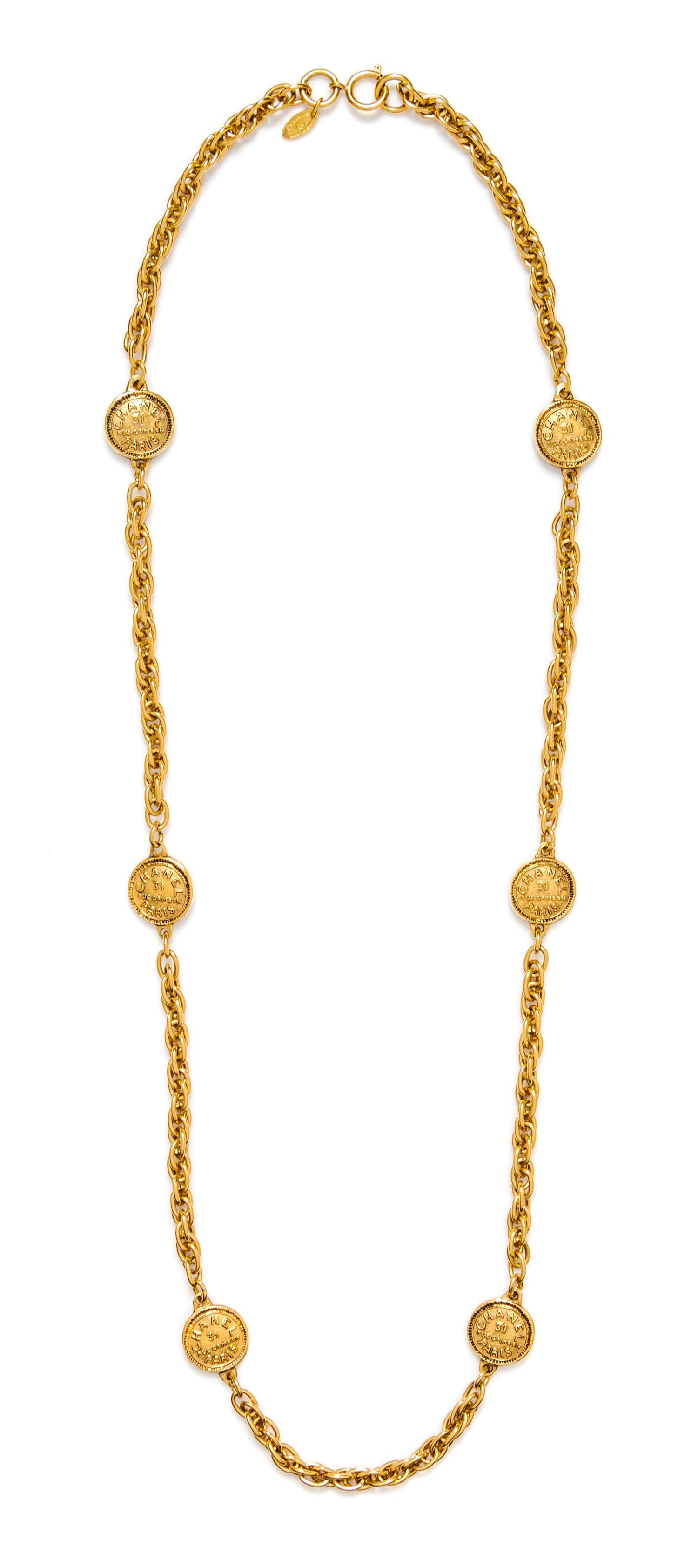 A Chanel Goldtone Medallion Coin Chain Link Sautoir.