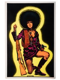 [BLACK POWER]. A group of 7 Black Power blacklight/Day-Glo posters including a velvet example.