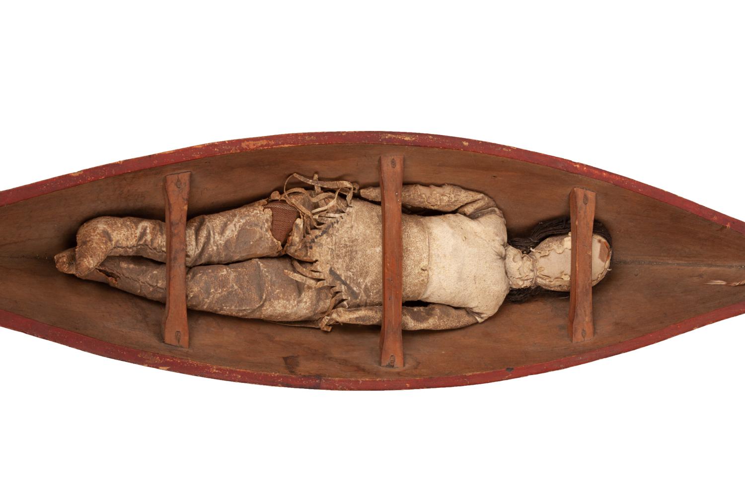 Miniature Haida Canoe and Inuit Kayak