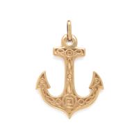 Yellow Gold Anchor Pendant