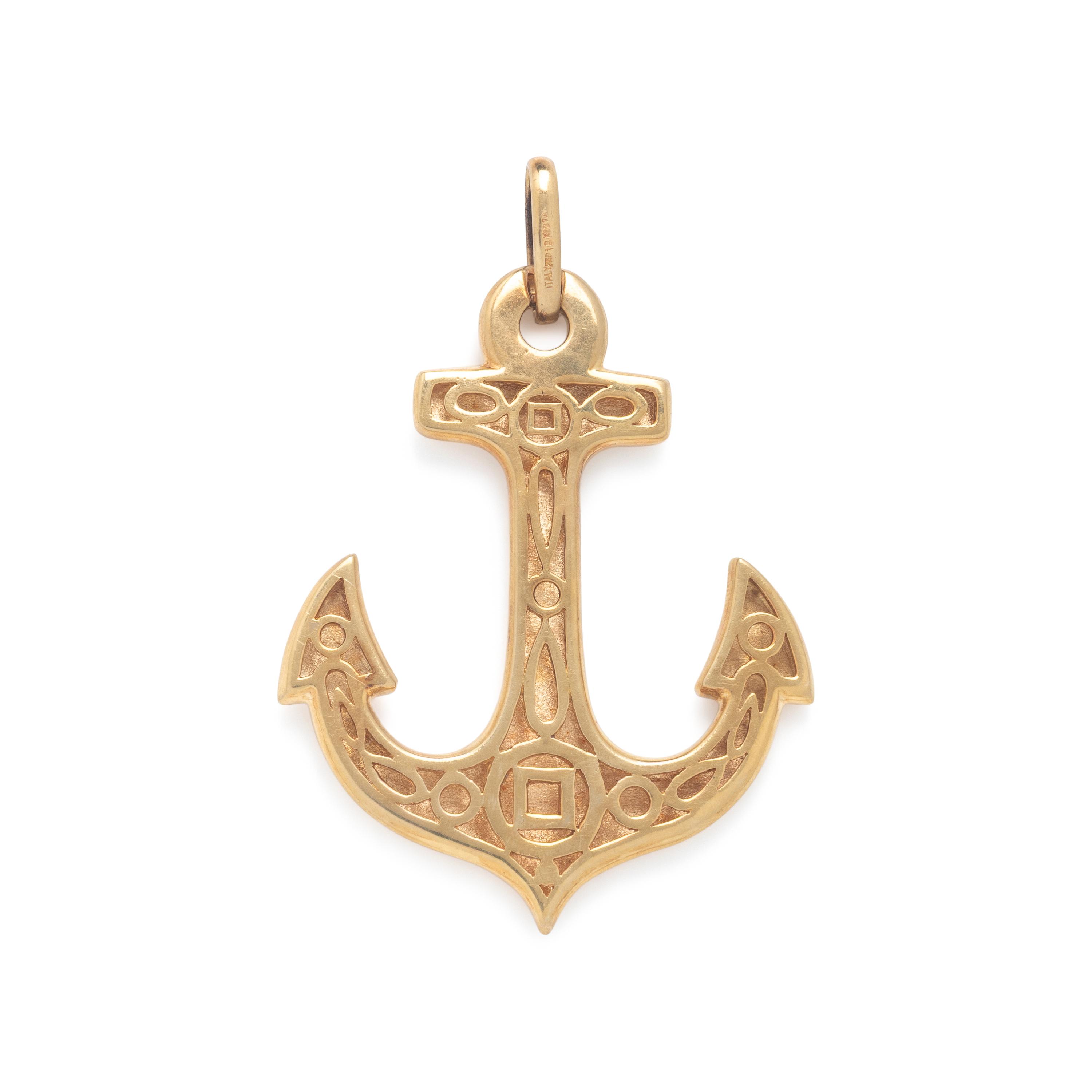 Yellow Gold Anchor Pendant
