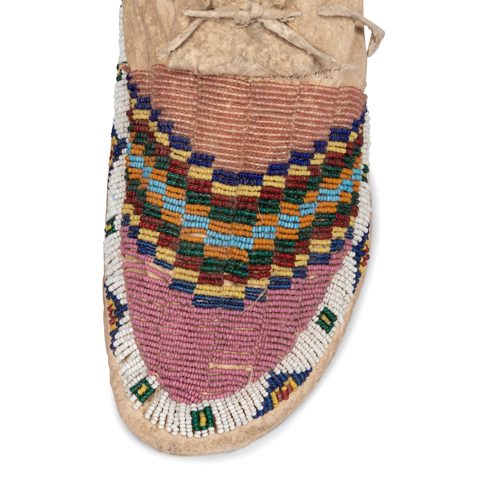 Sioux Beaded Hide Moccasins