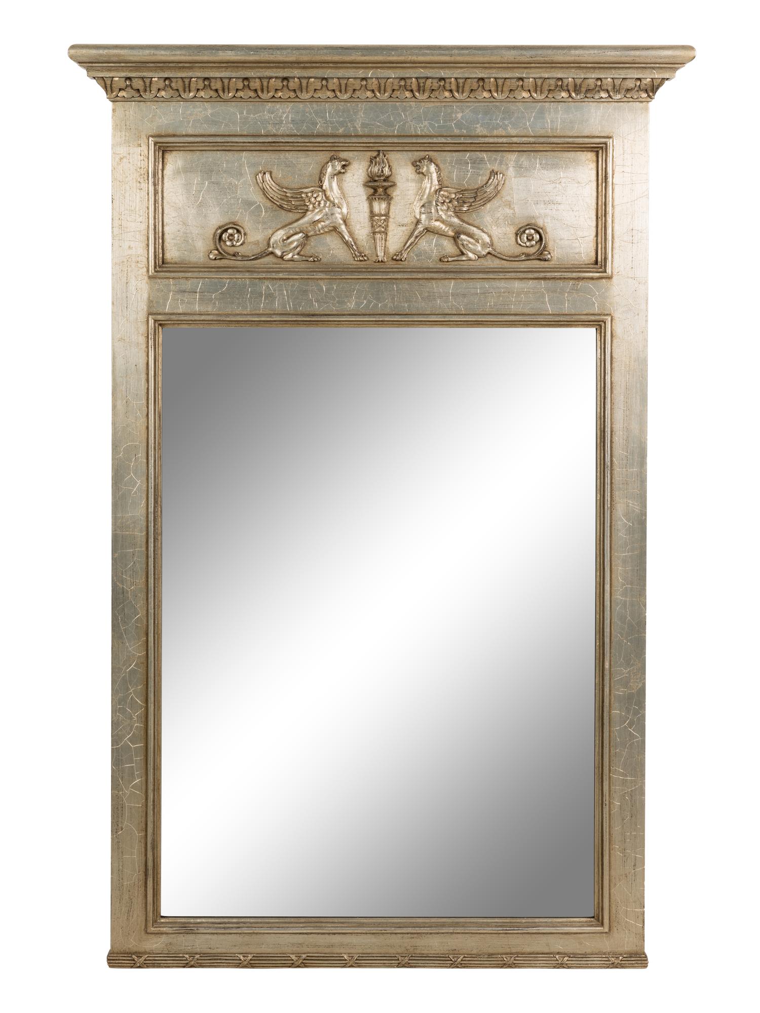 An Empire Style Silvered Wood Mirror