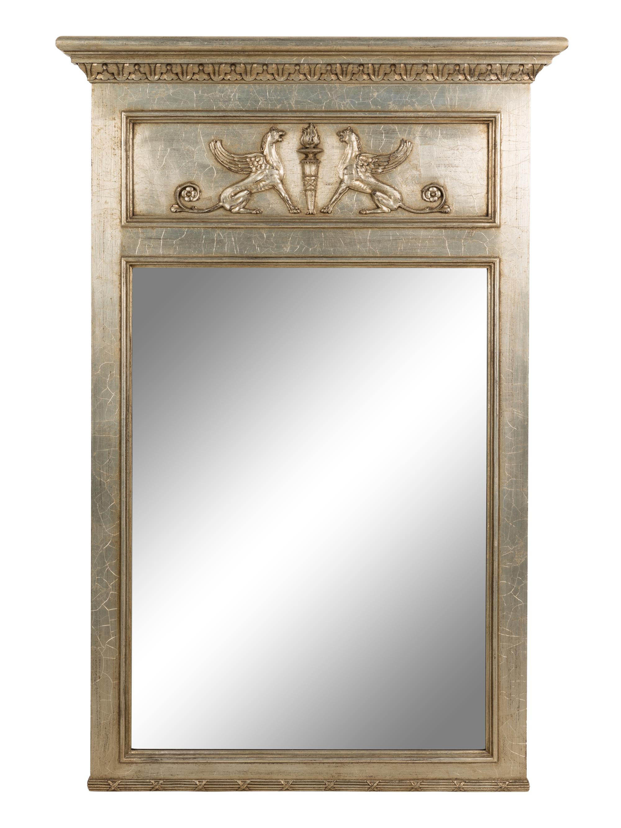An Empire Style Silvered Wood Mirror