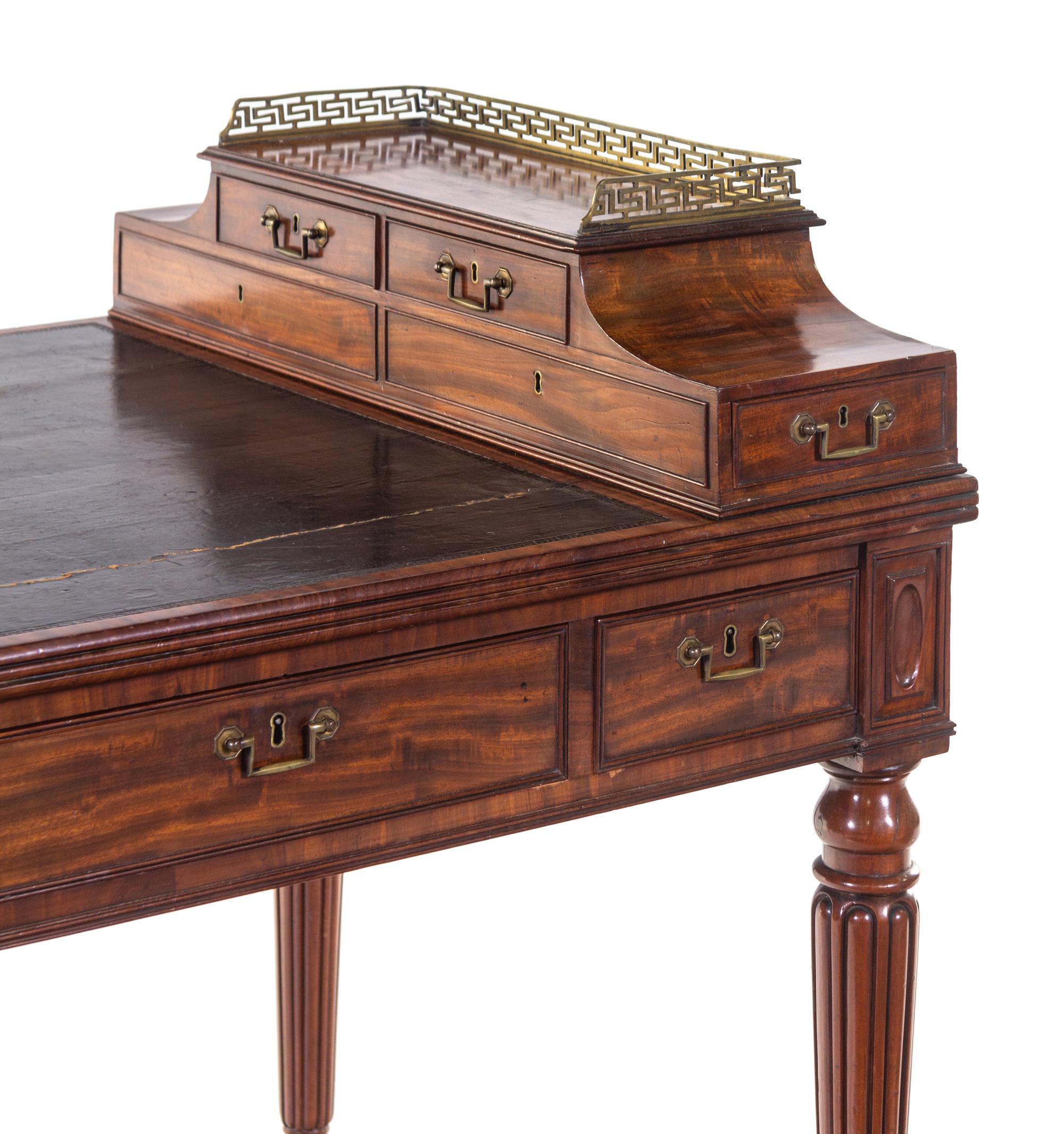 A Regency Brass Mounted Mahogany Writing Desk