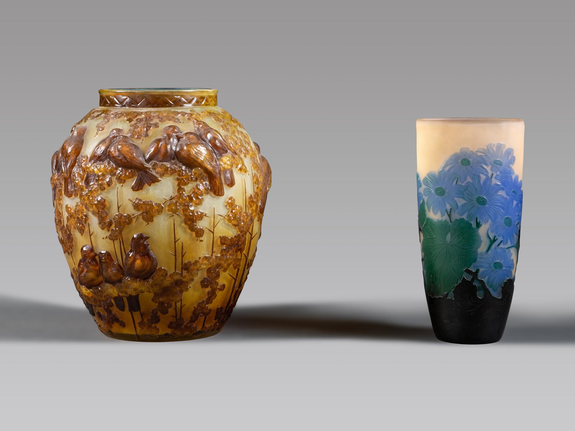 Gallé and Muller Frères Vases