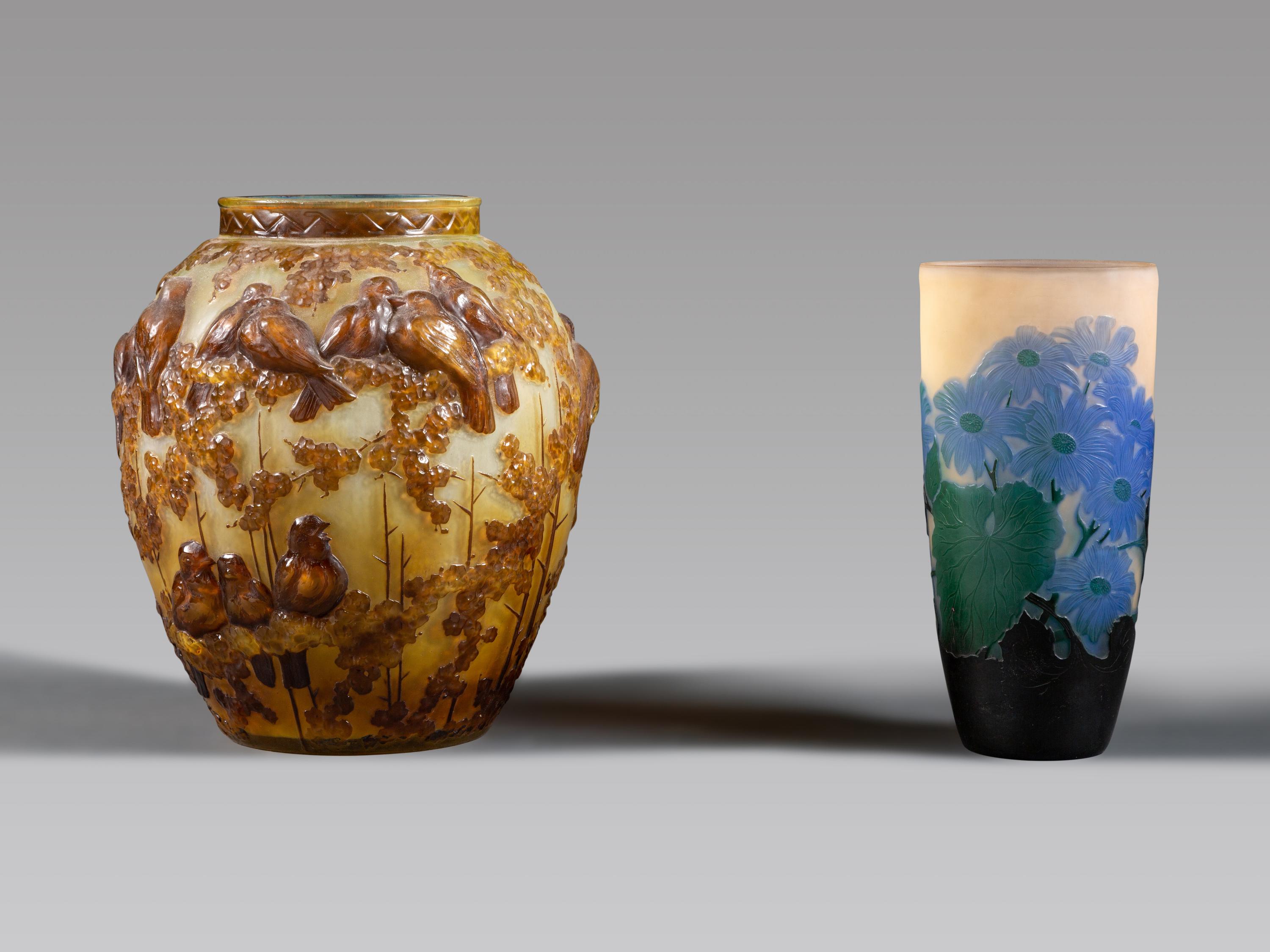 Gallé and Muller Frères Vases