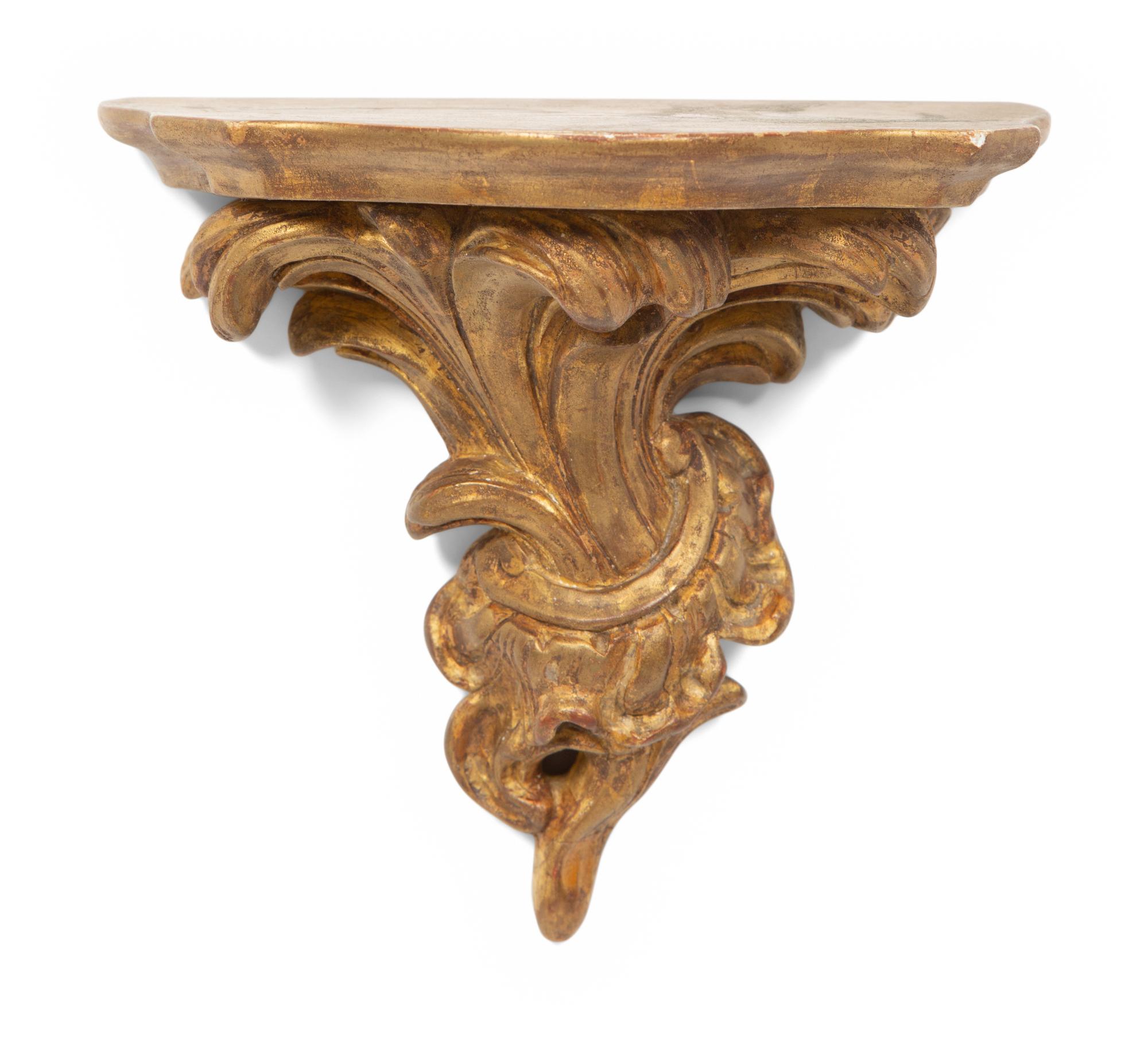 A Group of Five Gilt Wall Brackets