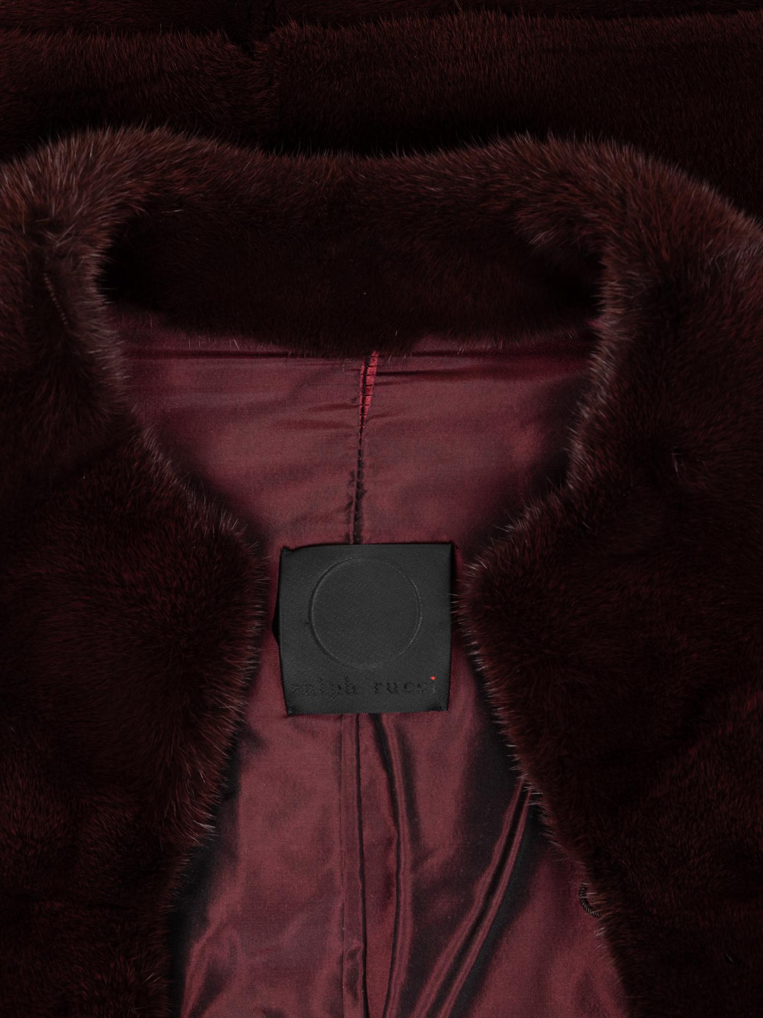 Ralph Rucci Wine-Dyed Mink Fur Coat