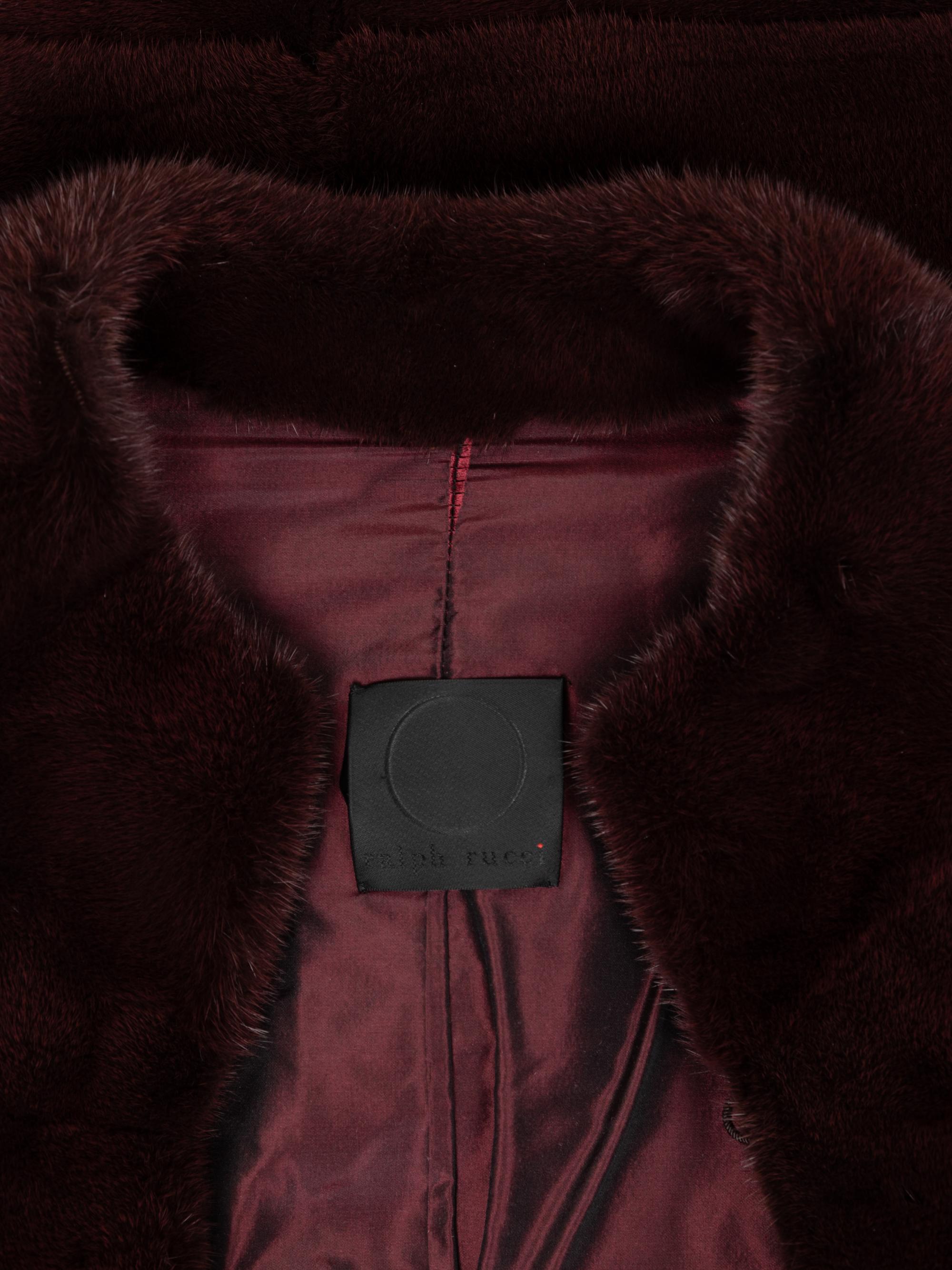 Ralph Rucci Wine-Dyed Mink Fur Coat